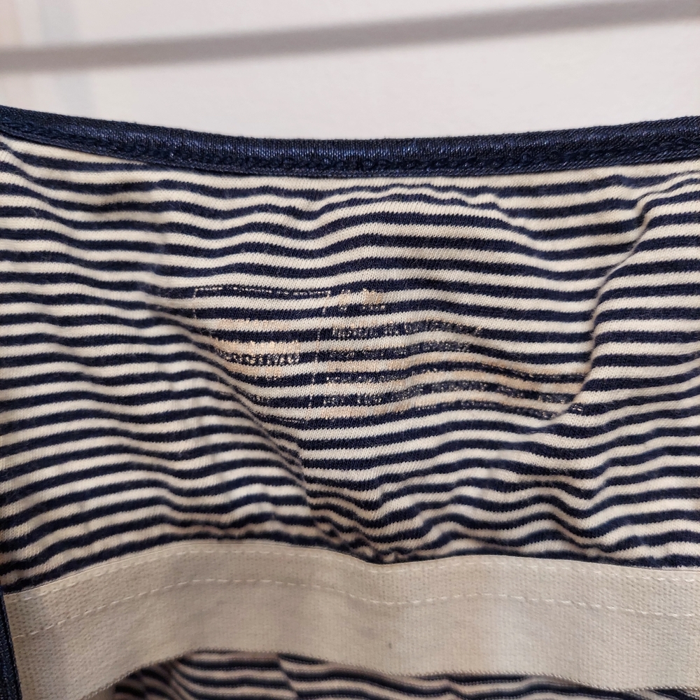 Mossimo striped navy white tank top built in bra med layering basic target - Picture 4 of 5